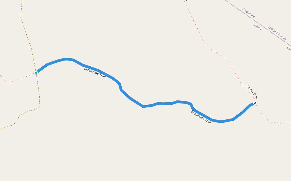 Brookside Trail walking route map in Barton