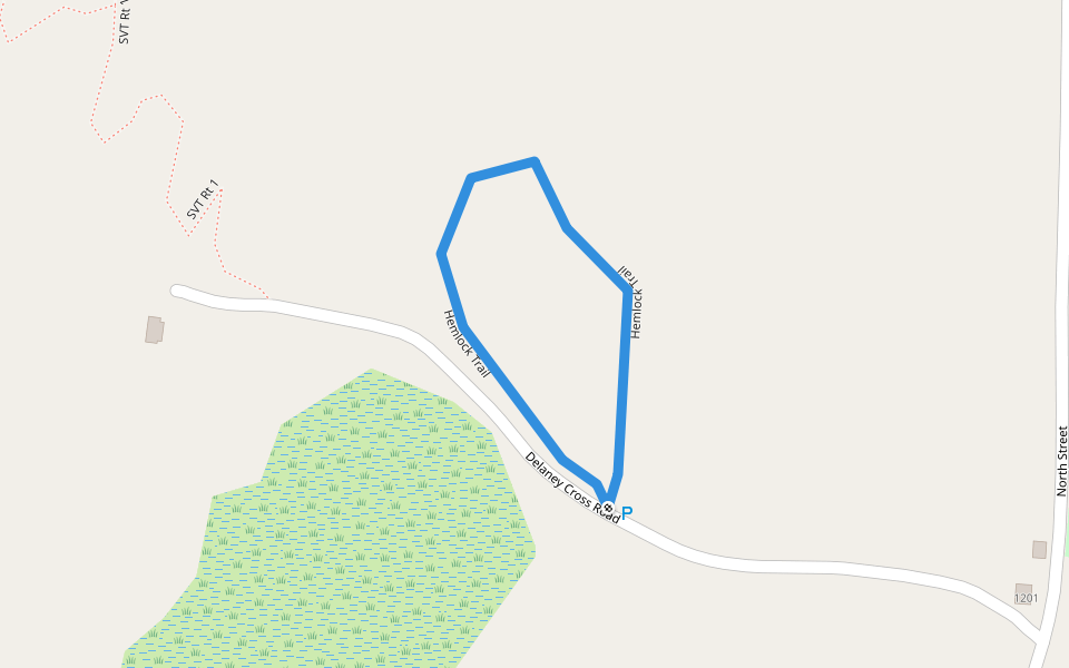 Hemlock Trail walking route map in Wells