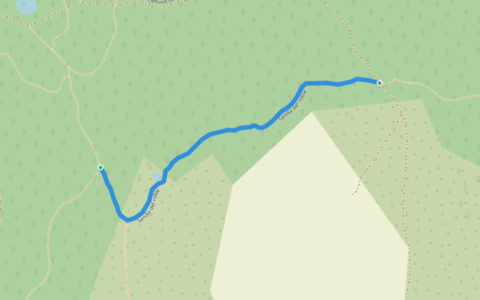 Senda del roble walking route map in Metauten
