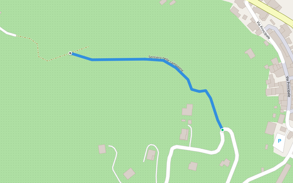 Sentiero nelle campagne walking route map in Imperia