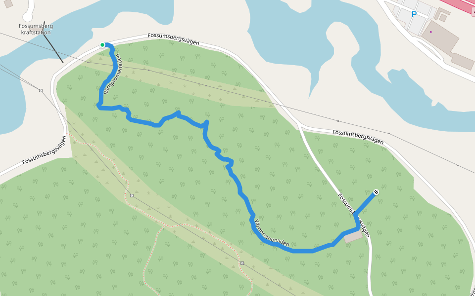Värnpromenaden walking route map in Uddevalla