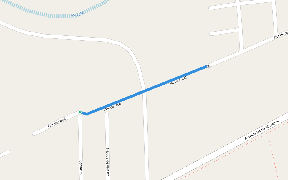 Flor de coral walking route map in Ocotlán