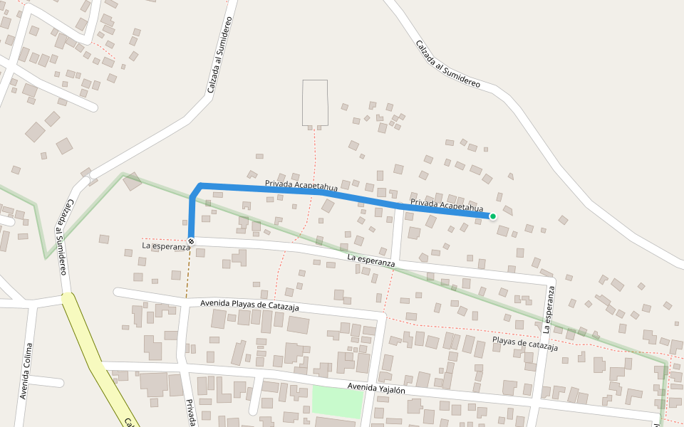 Privada Acapetahua walking route map in Tuxtla Gutiérrez