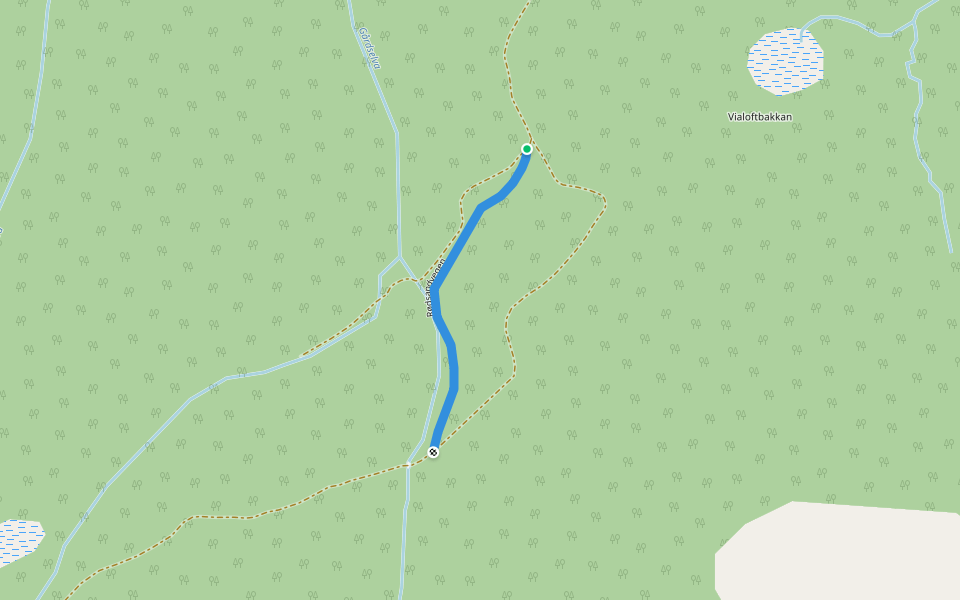 Rødsandvegen walking route map in Ytre Lauksletta