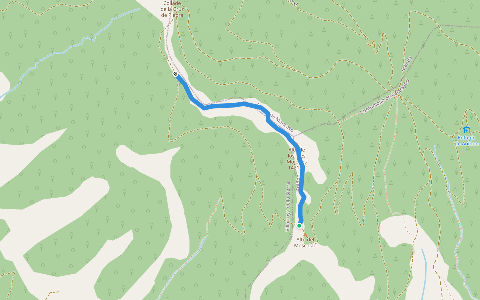 Senda de los Tres Mojones walking route map in Jarque