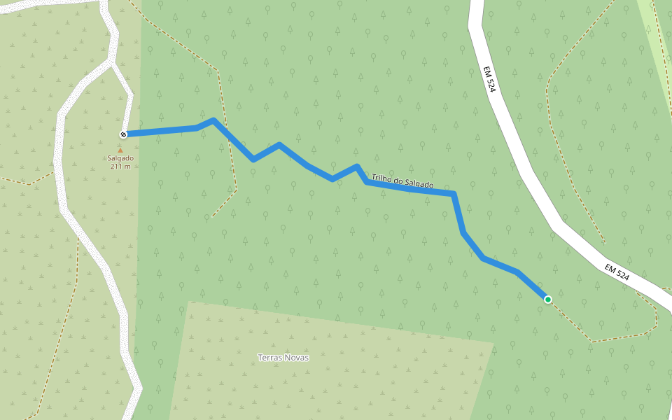 Trilho do Salgado walking route map in Seiça