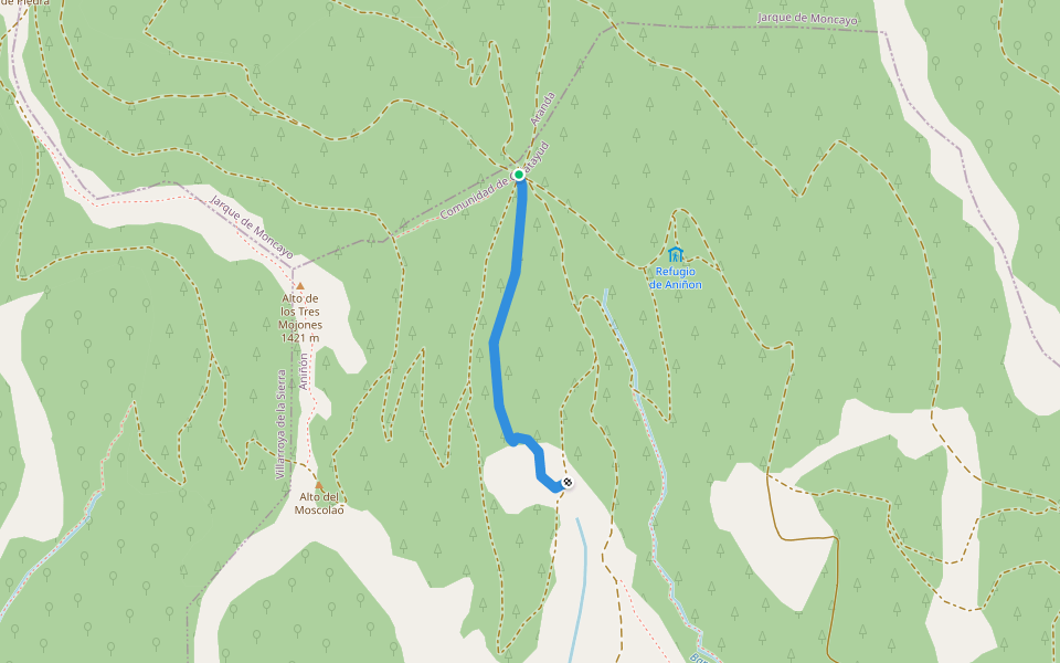 Collado Valdeleños walking route map in Jarque