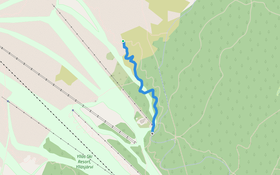 Reindeer Rally walking route map in Tunturipalo
