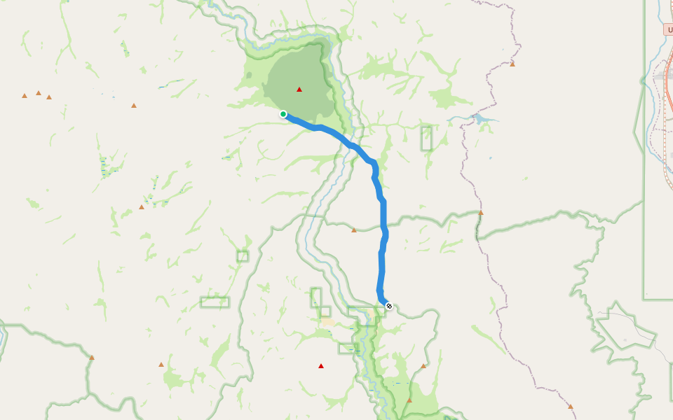Strawberry Meadows to Monache Trail walking route map in Pearsonville