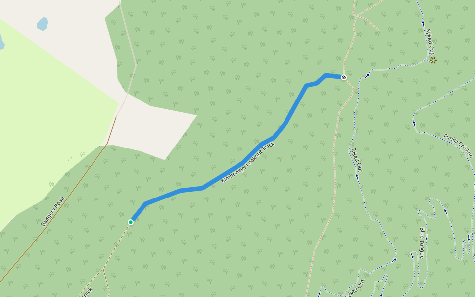 Kimberleys Lookout Track walking route map in Sheffield