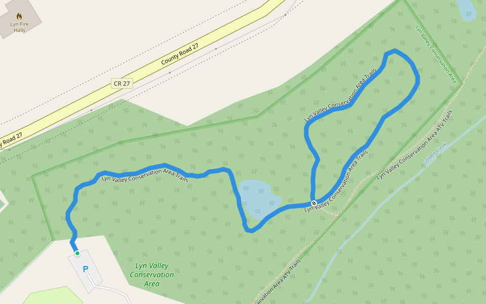 Lyn Valley Conservation Area Trails walking route map in Lyn