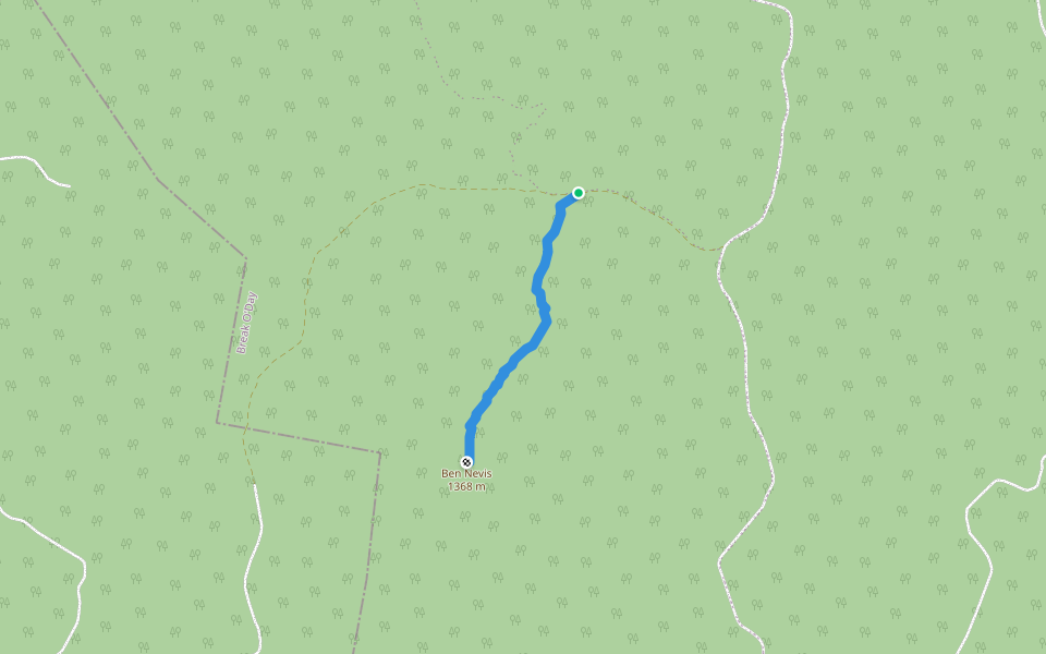 Ben Nevis Track walking route map in Upper Blessington