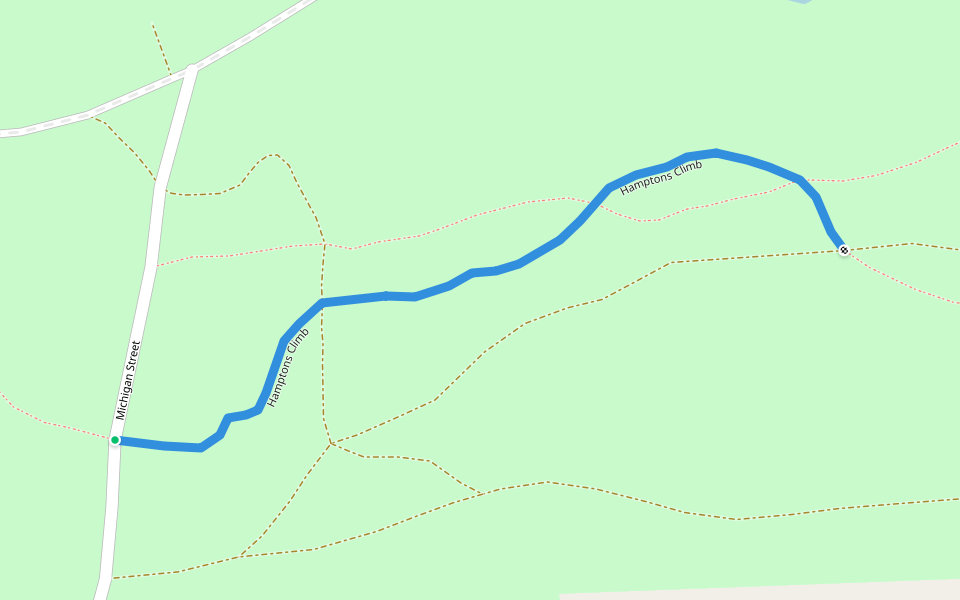 Hamptons Climb walking route map in Negaunee