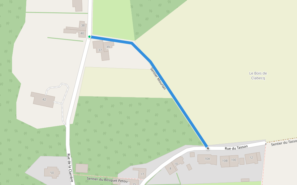 Sentier Mourlan walking route map in Braine-le-Château