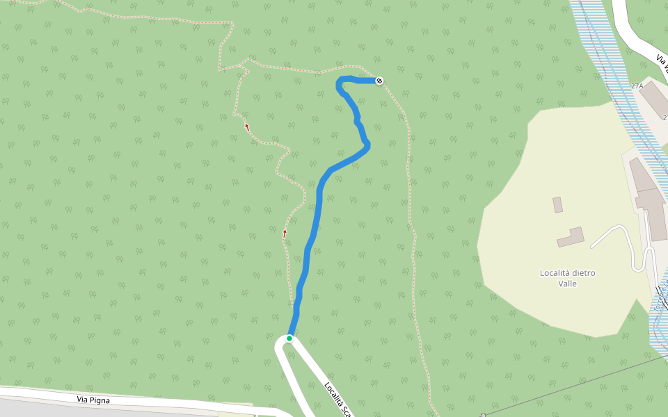 Ratti dritti walking route map in Lerca