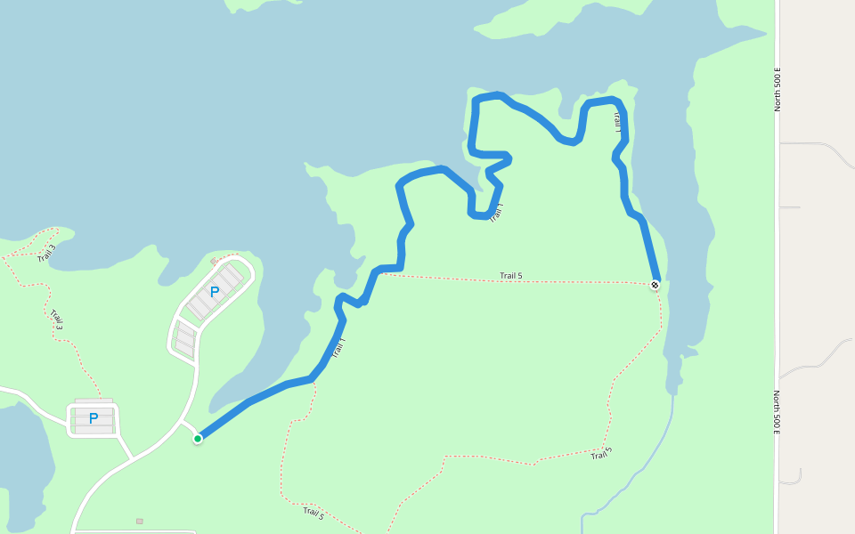 Trail 1 walking route map in Mooreland