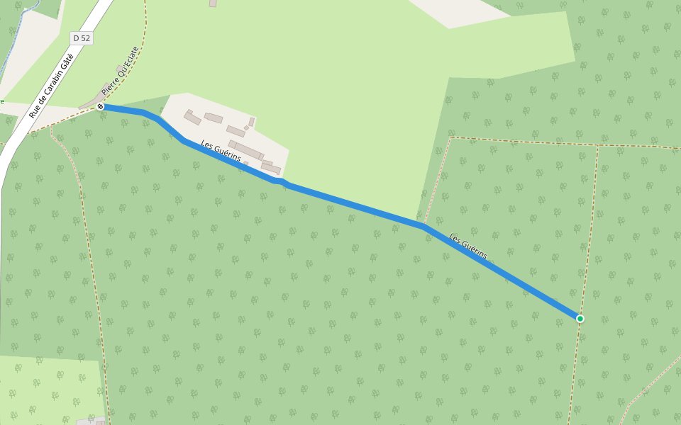 Les Guérins walking route map in Champsecret