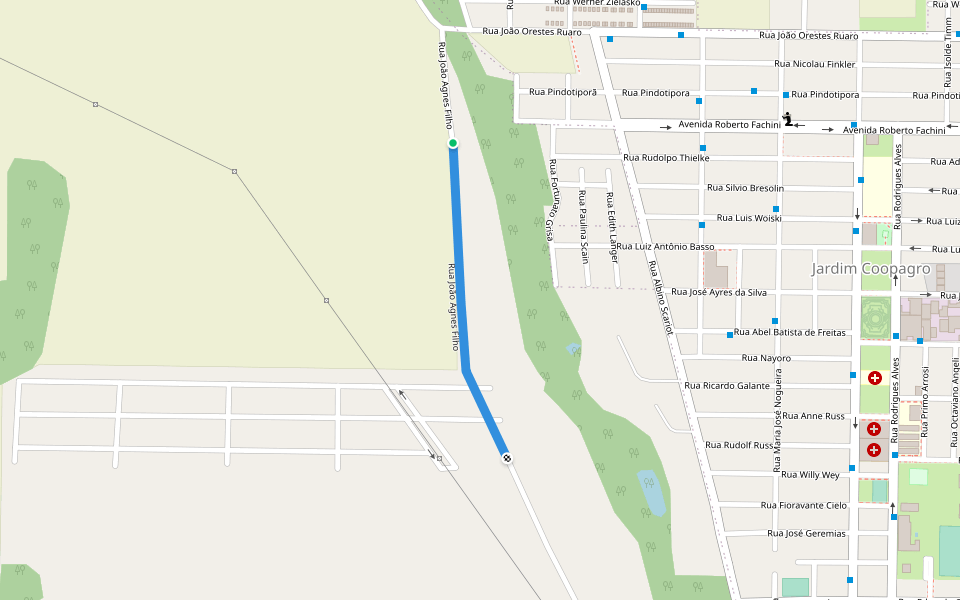 Rua João Agnes Filho walking route map in Toledo