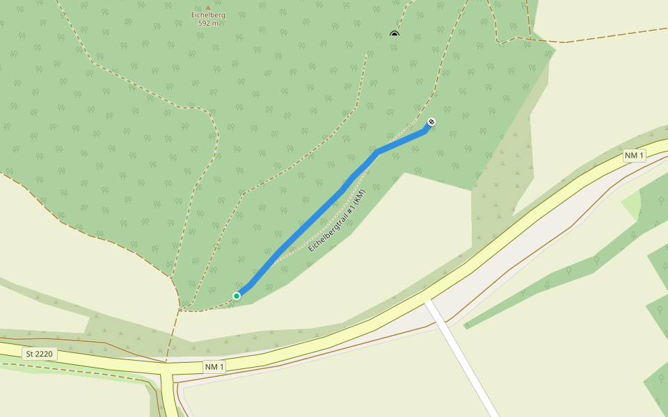 Eichelbergtrail #1 (KM) walking route map in Velburg