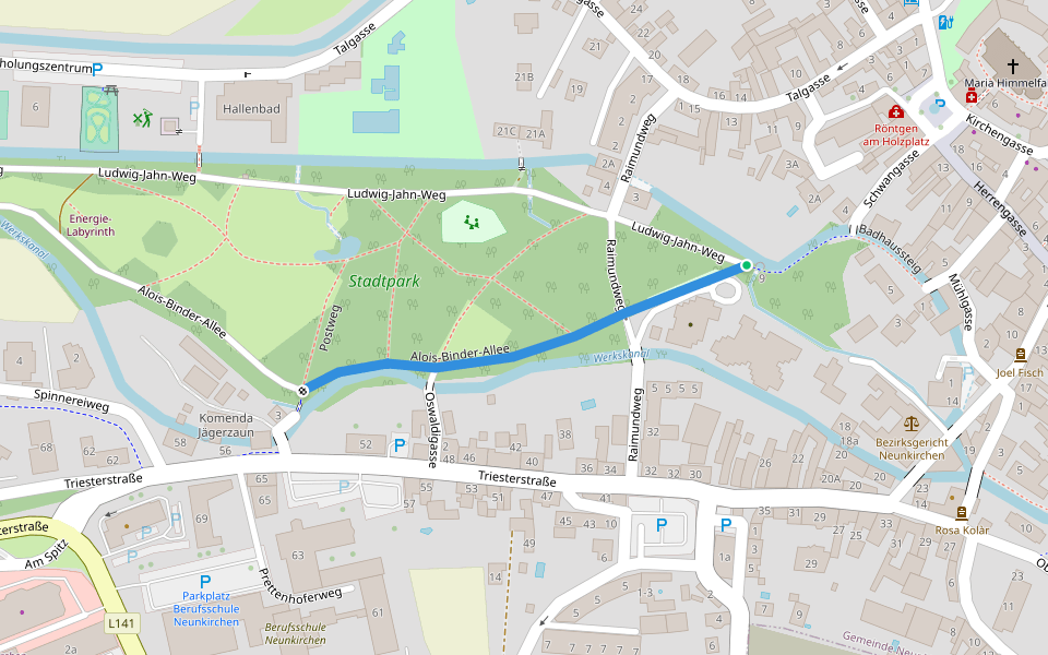 Alois-Binder-Allee walking route map in Neunkirchen