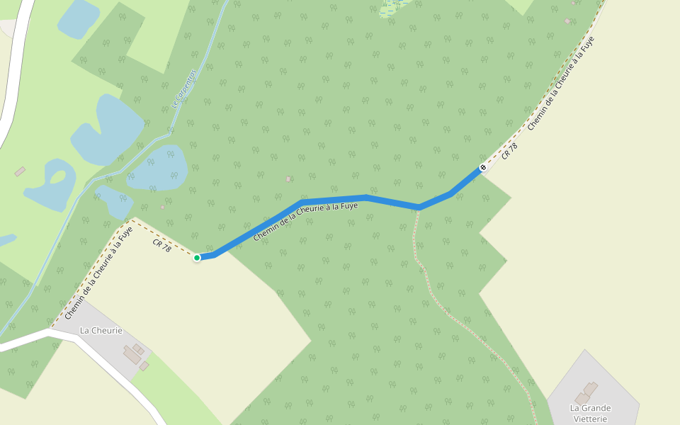 Chemin de la Cheurie à la Fuye walking route map in Saint-Jean-de-la-Motte