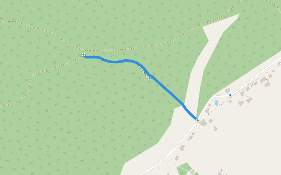 The Red burn walking route map in Ruilick