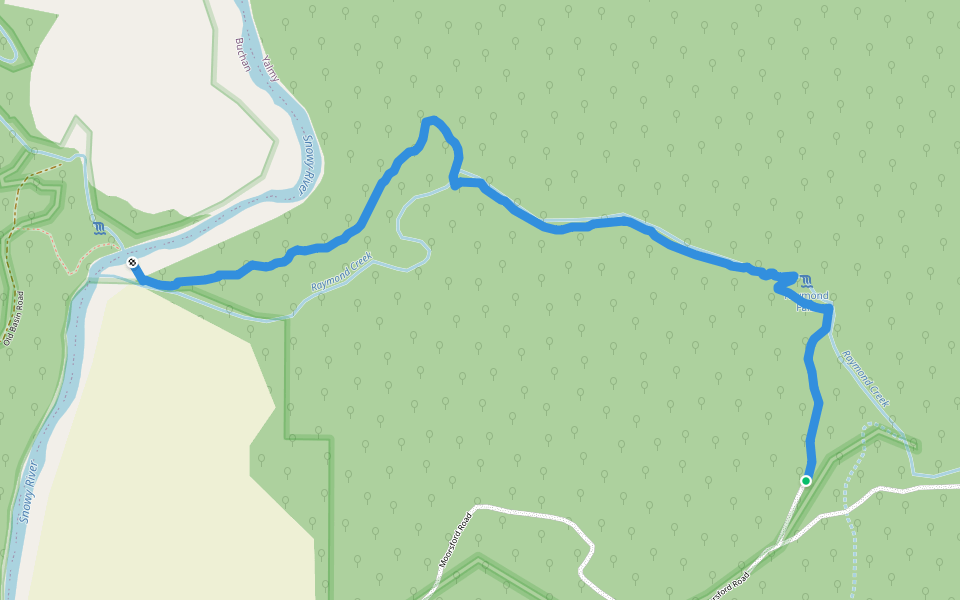 Raymond Creek Walking Track walking route map in Yalmy