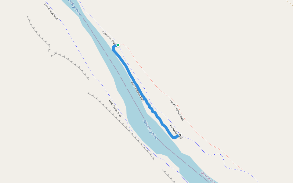 Lower Walnut Trail walking route map in Condon