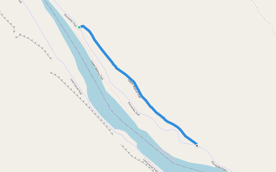 Upper Walnut Trail walking route map in Condon
