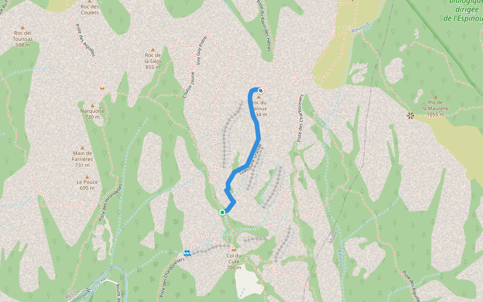 Gresouïre Grande walking route map in Mons