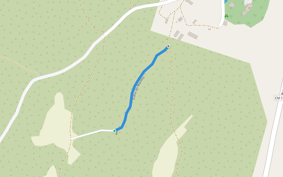 Trilho do Moinho walking route map in Rio Maior