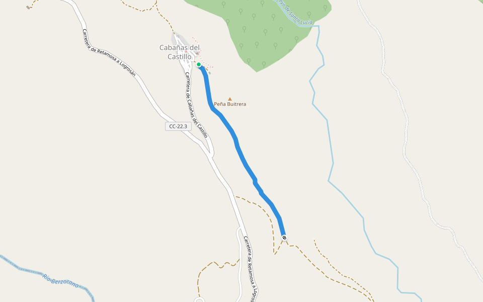 Sendero marcado PR-CC 144 walking route map in Cabañas del Castillo