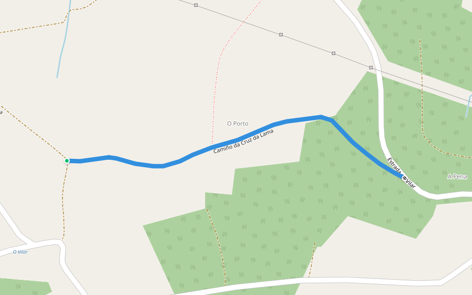 Camiño da Cruz da Lama walking route map in O Vicedo