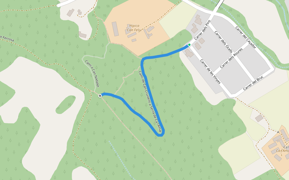 Cami de Can Cruixent a Serra de Ca l'Amat walking route map in Sant Esteve de Palautordera