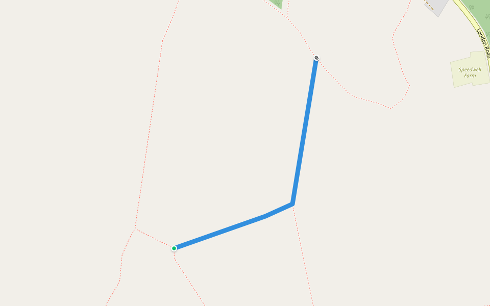 Bedfordshire RoW FP27 walking route map in Woburn