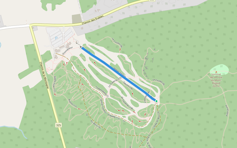 Sentier Fitness walking route map in Rigaud