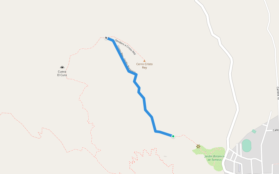 Cristo Rey - Jardín Botánico walking route map in Támesis