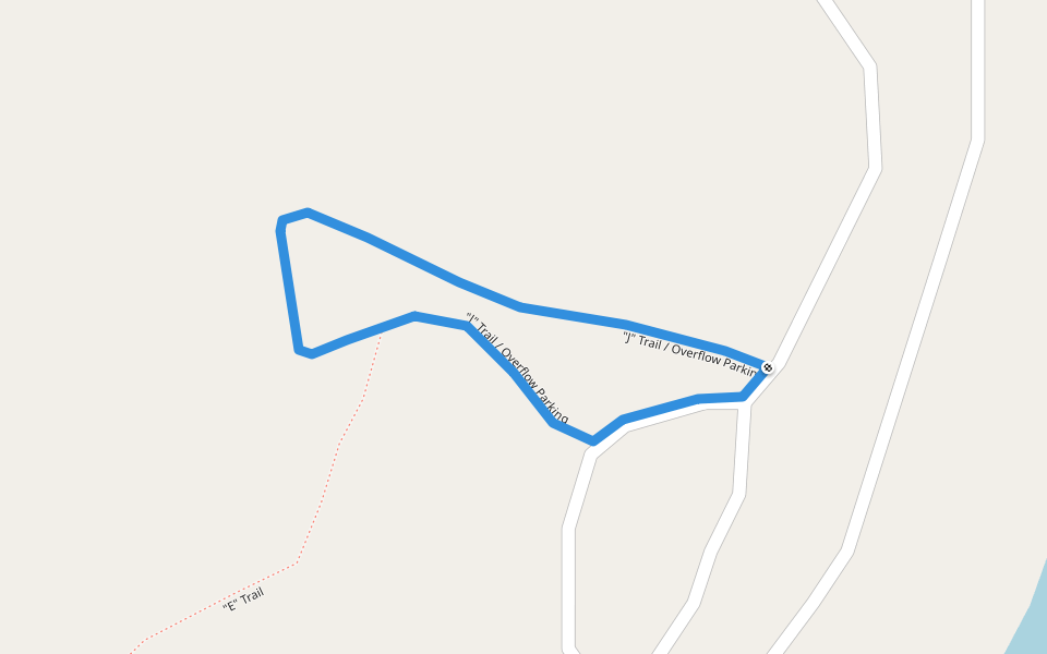 "J" Trail / Overflow Parking walking route map in Heber Springs