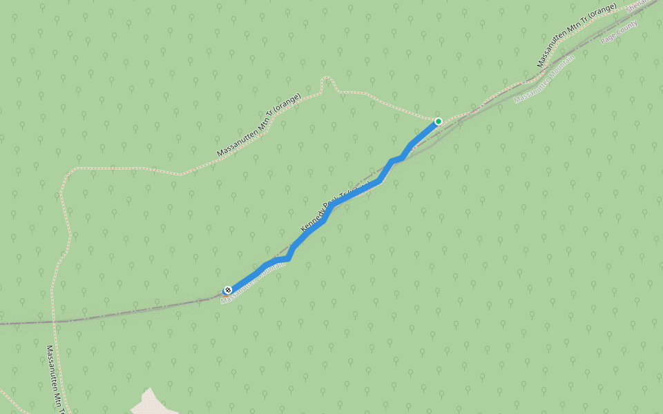 Kennedy Peak Tr (white) walking route map in Luray