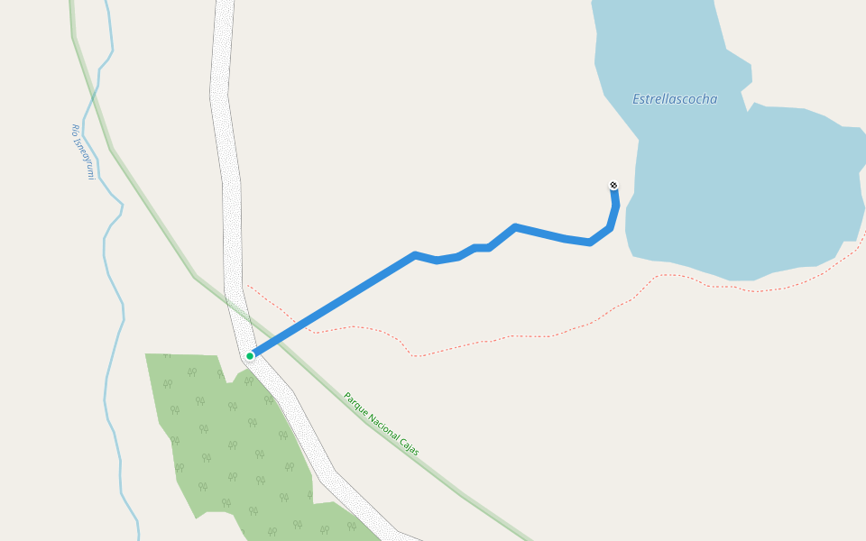 Sendero Estrellas cocha walking route map in Hacienda Soldados