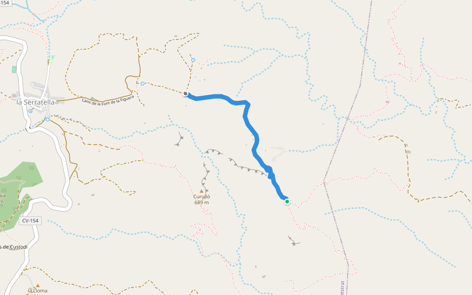 camí de la Morranda walking route map in la Serratella