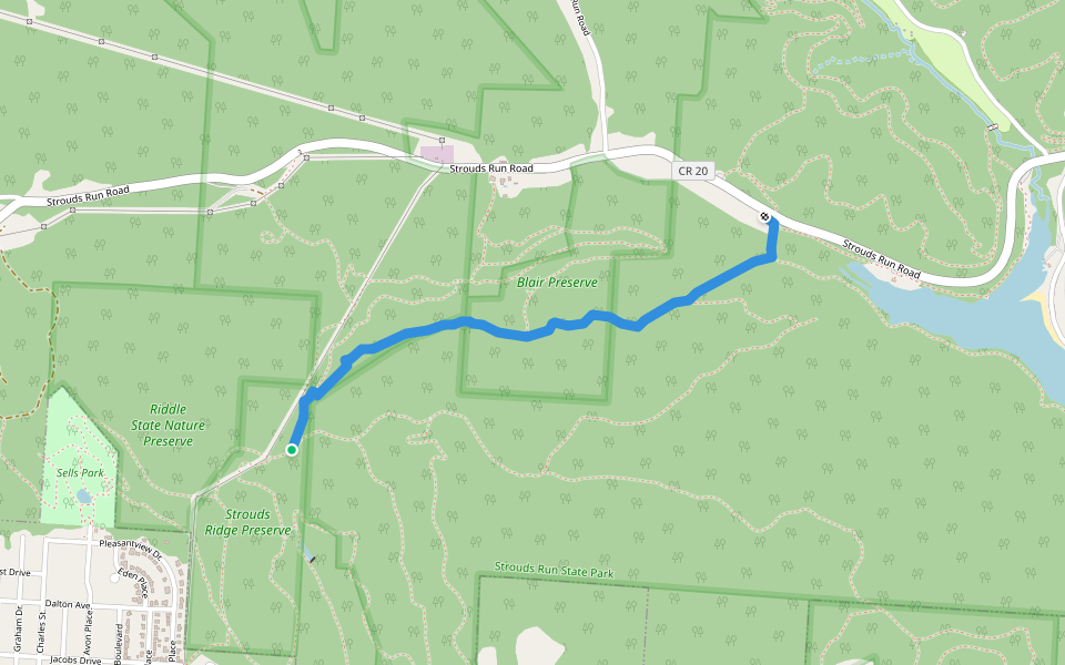Trace Trail walking route map in Athens