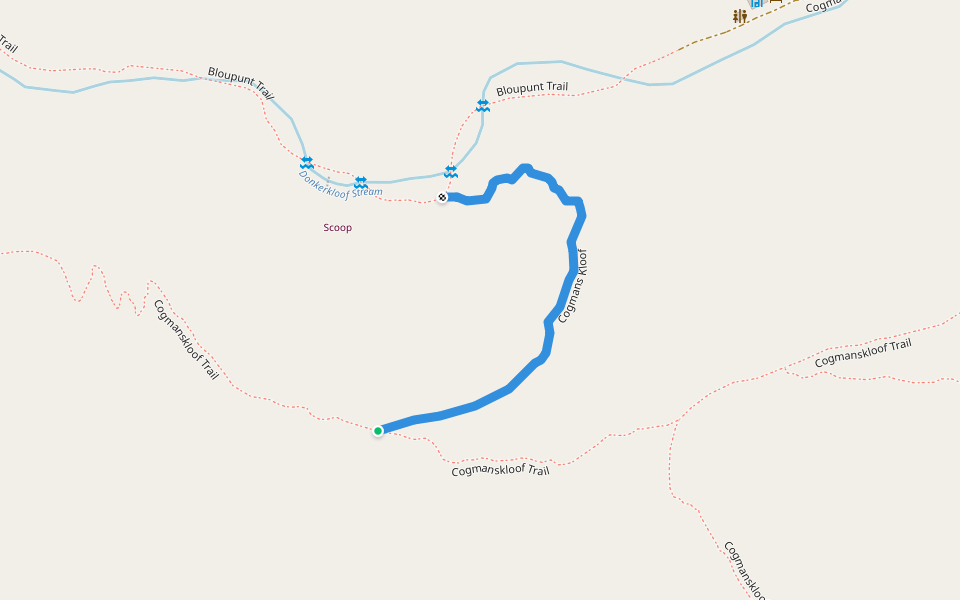 Cogmans Kloof walking route map in Montagu