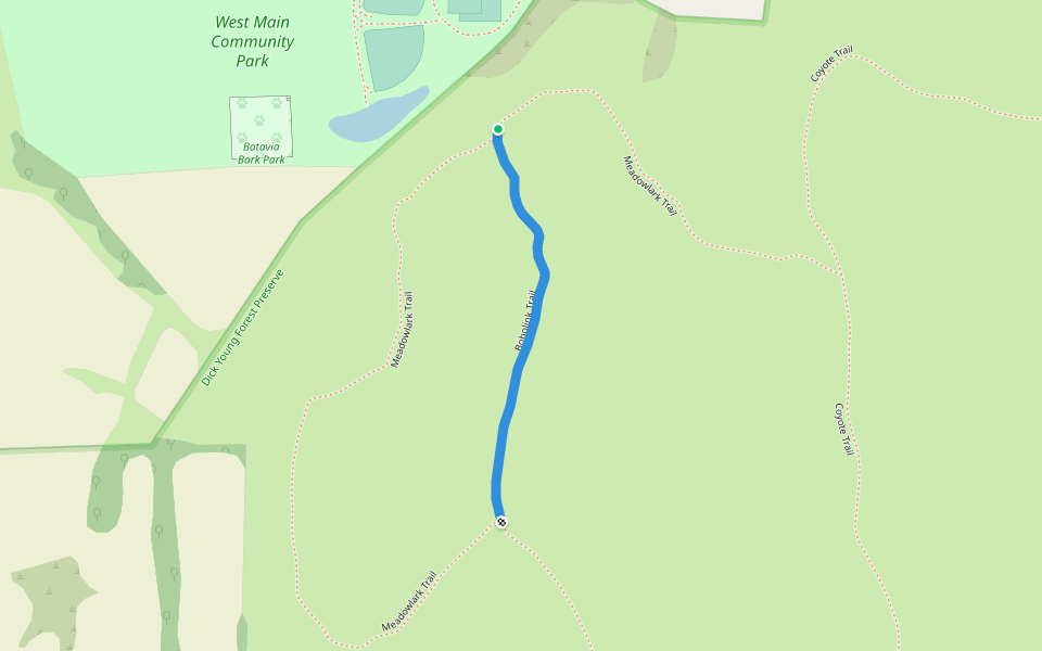 Bobolink Trail walking route map in Batavia