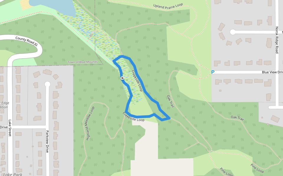 Creekside Loop walking route map in Mount Horeb
