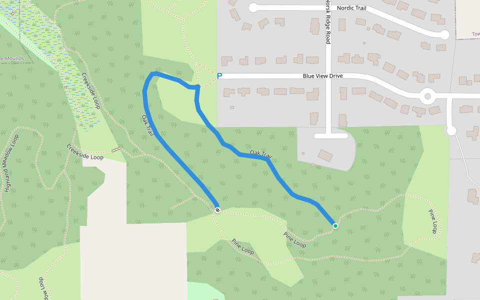 Oak Trail walking route map in Mount Horeb