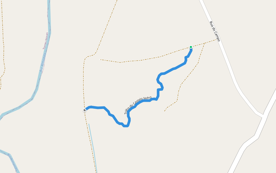 Trilho do Castelo Velho walking route map in Riachos