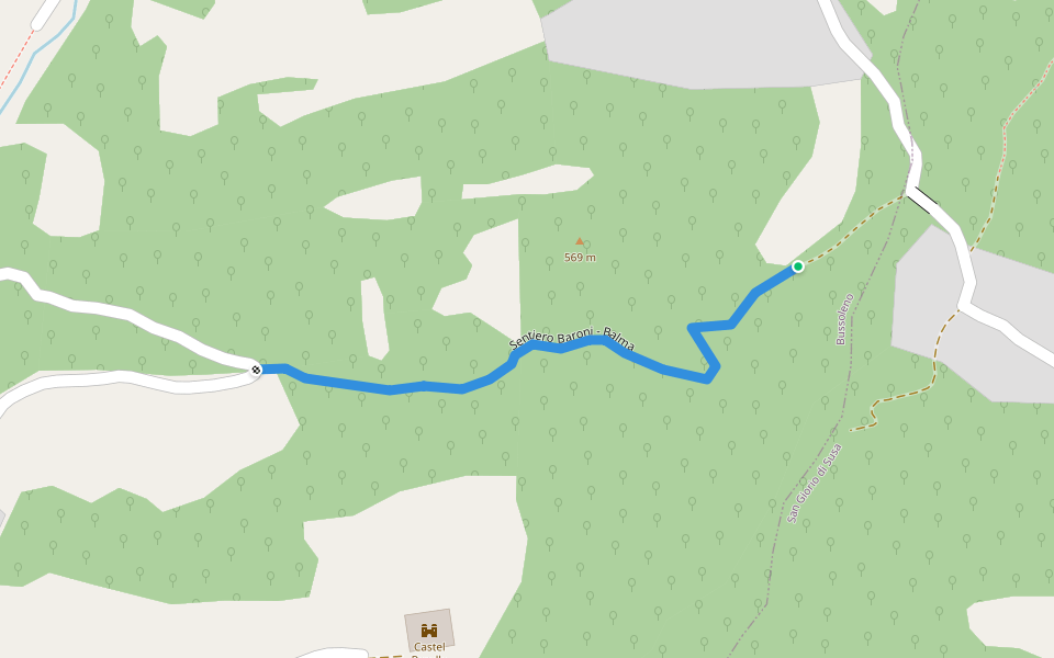 Sentiero Baroni - Balma walking route map in La Balma