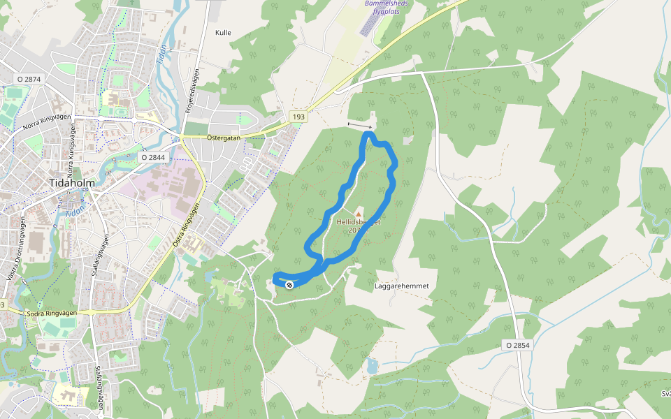 Elljusspår walking route map in Tidaholm