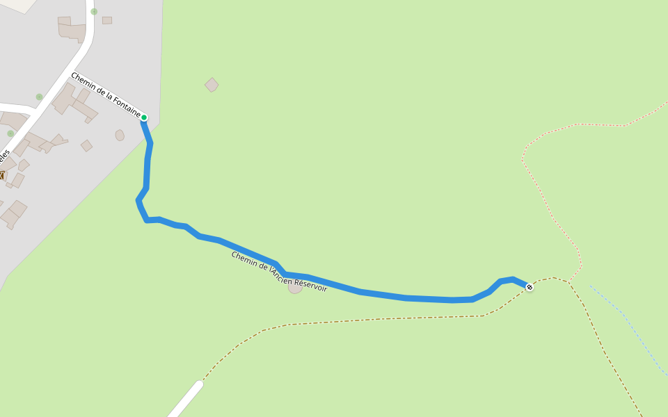 Chemin de l'Ancien Réservoir walking route map in Rogues